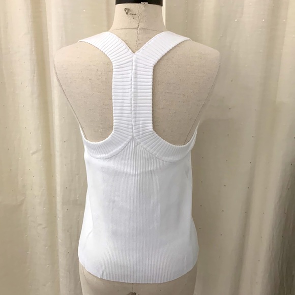 H & M White NWT Rib Knit Top size Large - Picture 5 of 17